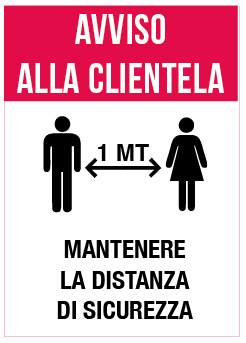 Adesivi per vetrine COVID-19 Avviso alla clientela 3 - rettangolo